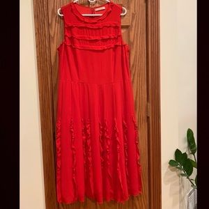 EShakti Wayward Fancies 18W red sleeveless midi dress